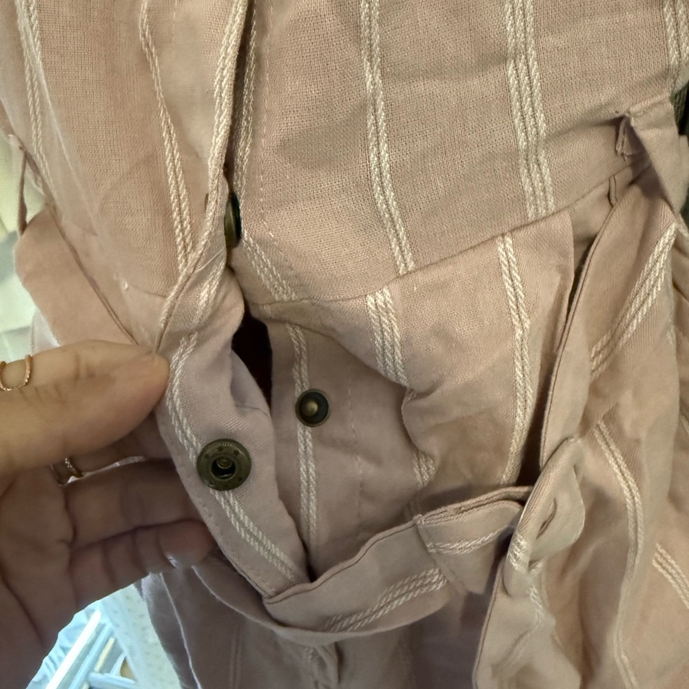 Pink Button-Down Romper - Picture 4 of 5